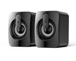 Gloovon® - Luidspreker - Luidsprekers voor PC - Plug & Play - 3.5mm Audio Kabel - Zwart