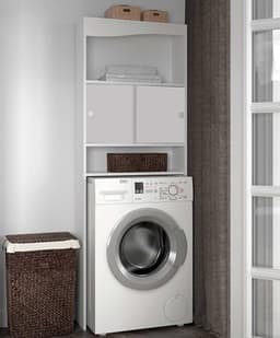 Kast voor wasmachine, droger of toilet Willa - wit - Symbiosis - wasmachinekast_enkel - Wit - Melamine; Spaanplaat — thumbnail 1