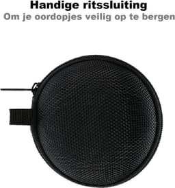 Opberg Hoesje Voor Oordopjes Case Etui Oortjes En Laadkabels - Zwart — thumbnail 2