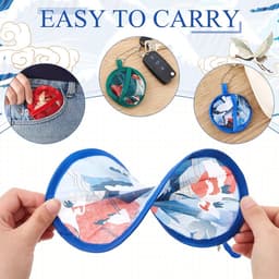 6 Stuks Ronde Opvouwbare Draagbare Ventilator in Japanse Stijl voor Zomerfeesten en Huwelijkscadeaus — thumbnail 3