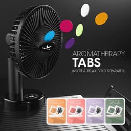 Draagbare Clipventilator - Oplaadbare 10 Uur Batterij - 360° Rotatie en 90° Kantelbaar - Voor Kinderwagen, Bureau of Nachtkastje - Met Aromatherapie en LED-Lamp — thumbnail 1