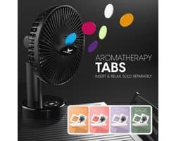 Draagbare Clipventilator - Oplaadbare 10 Uur Batterij - 360° Rotatie en 90° Kantelbaar - Voor Kinderwagen, Bureau of Nachtkastje - Met Aromatherapie en LED-Lamp