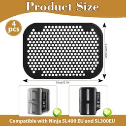 4 stuks spatbescherming, Geschikt voor Ninja Double Stack XL SL400EU en SL300EU, siliconen airfryer-vetspatbescherming, herbruikbaar, siliconen spatbescherming voor Ninja accessoires voor — thumbnail 2
