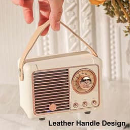 Gigicial Retro Bluetooth Speaker - Vintage Bluetooth Speaker - Draagbaar & Mini Retro Design+Crystal Clear Sound - 1 - Voor Buiten/Thuis+Gebroken Wit — thumbnail 4