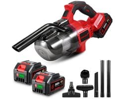 ONEVAN Steelstofzuiger - Accu Stofzuiger - 16000 Pa zuigkracht - HEPA Filter - met 2x Accu's - Kruimeldief - 700 ml Stofbak - voor Tapijten en Harde Vloere