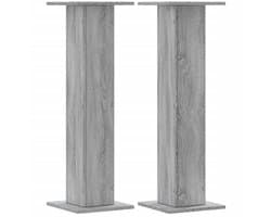 vidaXL - Speakerstandaards - 2 - st - 30x30x95 - cm - bewerkt - hout - grijs - sonoma
