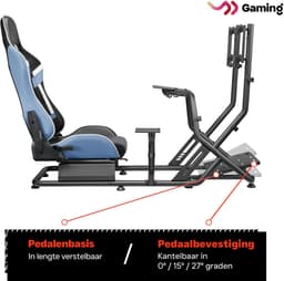 VDD Gaming - Sim racing Cockpit - Racestoel - Race simulator - Racestoelen - Racing seat - Cockpit - Racing cockpit - Race simulator compleet - Race sim stoel - Cockpit Simulator - Volledig Verstelbaar - Met beeldscherm Bevestiging - Incl. Race stoel — thumbnail 4