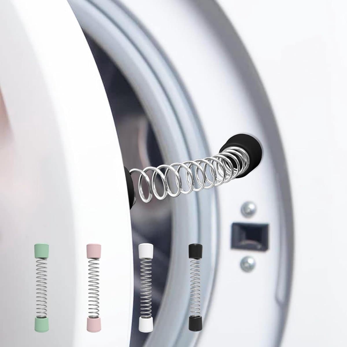Deurstopper voor wasmachine - Magnetische deurstopper voor wasmachine aan de voorzijde - Houdt de deur van de wasmachine open en droog - Voorkomt geurtjes en schimmel - Flexibel siliconenmateriaal - Geschikt voor de meeste wasmachines - 4 stuks — afbeelding 1