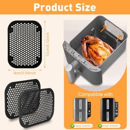 2pcs Anti-Splash Grate for Air Fryer Ninja Dual Stack Xl Sl400Eu and Sl300Eu, Silicone Grate Anti-Splashing Accessories for Airfryer Ninja Dual Stack Xl Sl400Eu and Sl300Eu — thumbnail 4