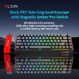 Mide68 - 65% Bedraad Gaming Toetsenbord - RGB Verlicht toetsenbord - Hall Effect Rapid Trigger Mechanisch Toetsenborden - Hot Swap - 8K Hz - 0.01mmRT - 0.125ms - Zij Bedrukte toetsen - 68 Keys -Beste prijs-kwaliteitverhouding - Edele zwarte — thumbnail 6