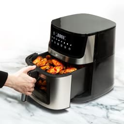 Airfryer XXL – 7,5 Liter – Bodem En Boven Verwarming – 2000 Watt – Olievrij Frituren – Kijkvenster – Timerfunctie – Non Stick Bakmand – Zwart – 230V – 1 Stuk [BW1002C] — thumbnail 1