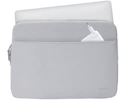 Coverzs Luxe Laptop Sleeve 15,6 inch Lichtgrijs - Waterafstotend - Extra Opbergvak - Schokbestendige Laptophoes