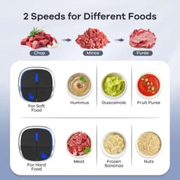 Foodprocessor en vleesmaler met glazen en roestvrijstalen kommen, 450W motor en oververhittingsbeveiliging — thumbnail 2