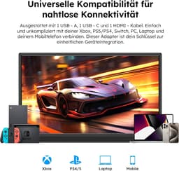 Draagbare monitor - Extern beeldscherm - Werk en entertainment - Verstelbare standaard - 156 inch - Zwart — thumbnail 4
