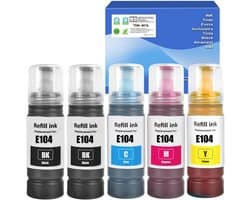 Voordelige Inktflessen Multipack 5 Kleuren Vervanging voor diverse EcoTank Printers