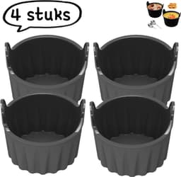 4-delige muffinvorm - Siliconen bakvorm voor airfryer - Gemakkelijk schoon te maken eierkokervorm - Grijs — thumbnail 1