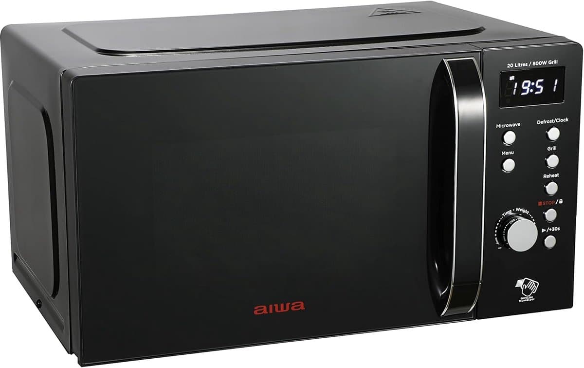 Digitale Magnetron met Grillfunctie 20L - 700W - Zwart - Inclusief Draaiplateau & Rooster — afbeelding 1
