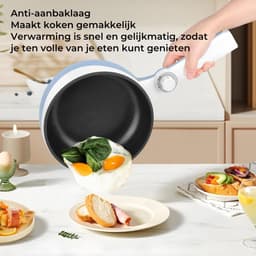 VIN® Hotpot Electrisch Chinees – Kaasfondue Pan Elektrische Multipan – Multifunctioneel 1.7L - Chinese Fondue 200/600Watt – Saute Pan – Friteuse – Hete Pan- Stomer – Langzame Kookplaat – Gemakkelijk Schoon te Maken - Blauw — thumbnail 6