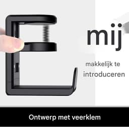 TuseRxln Koptelefoon Standaard - Headset Hanger - 360° Rotatie & Verstelbaar Voor Meeste Bureau Diktes - 1 Stuk - Thuis Kantoor + Zwart — thumbnail 4