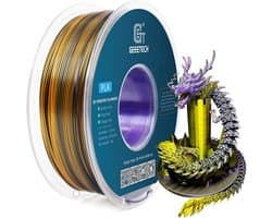 3D-Printerfilament Zijdemat PLA 1.75mm - Tricolor Paars Goud Zwart - 1kg Spoel
