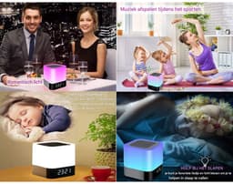 GELLDG Draagbare Bluetooth-luidspreker met verlichting - kan gebruikt worden als nachtlampje - aanraakgevoelige dimbare wekker - RGB-kleurveranderende ledverlichting - een geschikt cadeau geschikt voor meisjes, kinderen, tieners — thumbnail 3