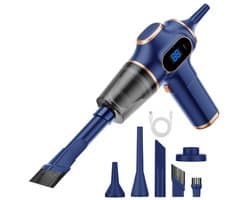 Sensova Auto Stofzuiger Draadloos Krachtig 60W Blauw - Handstofzuiger - Kruimeldief voor Auto en Thuis - Compacte Kruimelzuiger met HEPA Filter - Mini Vacuüm voor Bekleding, Tapijt en Moeilijke Hoeken