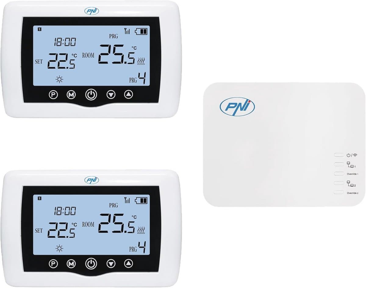 Slimme thermostaat draadloos met wifi bediening - 2 zones via internet - verwarmingssystemen pompen magneetventielen - TuyaSmart app - hysterese 02 graden C — afbeelding 1