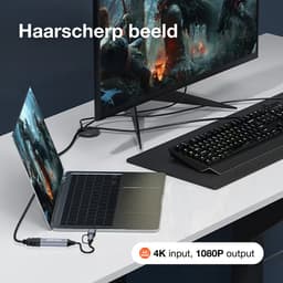 Skoov HDMI Capture Card Incl. USB-C Adapter - Video/Game Capture - HDMI naar USB - 1080P HD - Cam link - Video grabber - Streamen — thumbnail 2