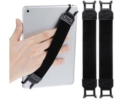 2-stuks Tablet polsband - Elastische tablet handband - Tablet valbeschermingsband - Multifunctionele tablet handgreepband - Elastische band - 20 cm - Geschikt voor 10,5-inch tablets en e-readers - Zwart
