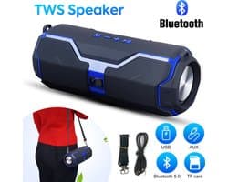 Bluetooth-luidspreker, Bluetooth 5.0, draagbare muziekbox, Bluetooth-box ondersteunt TWS-stereo, draadloze verbinding, geschikt voor iPhone, Galaxy en andere mobiele telefoons (blauw).