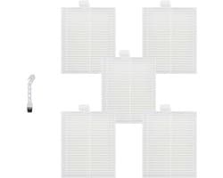 5 stuks HEPA Filter - Geschikt voor Eufy G50 Hybrid (SES) - L60 Hybrid (SES) - L60 - L60 SES - L50 - L50 SES - 6*7.5*0.9cm - met reinigingsborstel - Onderdelen - voor robotstofzuiger - Wit