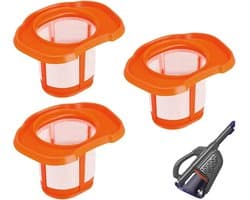 Stof Filter - 3 stuks - Geschikt voor Black & Decker BHHV520BT BHHV520BFP BHHV320B BHHV320J BHHV520BF BHHV520JF - Filteraccessoires - Stofzuigerfilters vervangende accessoire - Wasbaar - Stofzuiger Onderdelen