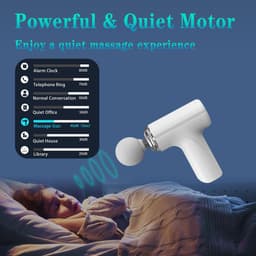 Massagegun - massage apparaat - Hand Spierrug Massager - Massage Gun Mini - Draagbare Hand Spierrug Massager - Nekontspanning Verlichtingsapparaat - 6 standen - 4 opzetstukken - Thuis Kantoor Fitness - Wit — thumbnail 5