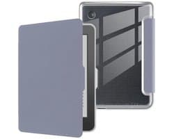 Hoesje voor 6 inch Kobo Clara BW 2024 uitgebracht, ultra heldere zachte flexibele transparante TPU achterkant met automatische slaap/waak voor Kobo Clara BW, donkergrijs