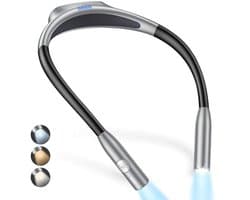 Oplaadbare Nek Boeklamp voor Leesvrienden - Oogbescherming, Traploze Dimbaarheid en 80+ Uur Looptijd