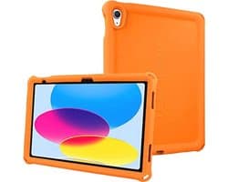 Siliconen bumper beschermhoes voor iPad 11 en 10 - Schokbestendig en rubberen hoes met displaybescherming - Oranje