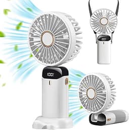 Draagbare USB Handventilator - Mini Ventilator met 5 Versnellingen, Oplaadbare Batterij en Stille Werking voor Thuis en Reizen — thumbnail 2