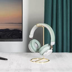Metalen hoofdtelefoonstandaard - Koptelefoonhouder, tafel- en bureau-organizer (Goud) — thumbnail 3