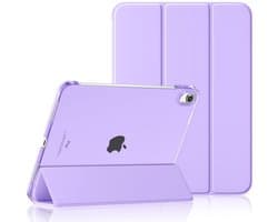 Maledan Beschermhoesje voor iPad 10e generatie 2022 10,9 inch, transparante achterkant, iPad 10e generatie (A2696/ A2757/ A2777), dun, licht beschermend, auto, wekker/slaap, lavendel