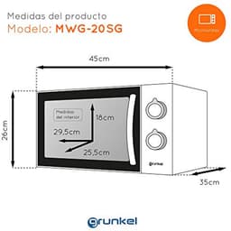 Magnetron 20 Liter met Grill en 6 Vermogensstanden — thumbnail 2