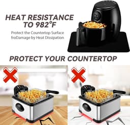 Vuurvaste Mat - Warmtebeschermingsmat 60 x 40 cm - Antislip Siliconen Matten voor Keukenwerkbladen - Airfryer Oven Magnetron - Set van 2 — thumbnail 7