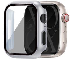 xoxo Wildhearts screenprotector geschikt voor Apple Watch 4 / 5 / 6 / SE - 40mm - Beschermend hoesje - Full cover hard case - Optimale bescherming - Zilver