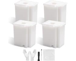 4 stuks vervangende inktkussens voor EPSON Ecotank ET-2800 ET-2803 ET-4800 ET-2400 ET-2720 ET-4700 ET-2711 L3110 L3250 L3150 L3210 enz., onderhoudsset met absorberende lepel.