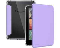7 inch e-reader hoes - transparante TPU backcover - auto wake/sleep - lila - 12e generatie 2024 - Kleurzacht Signature Edition