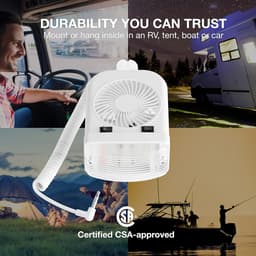 Draagbare 12V LED Leeslamp en Stille Persoonsventilator Combo voor Camper en Caravan — thumbnail 3