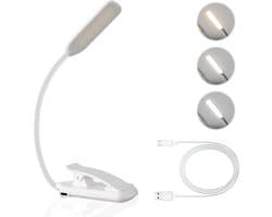 Oplaadbare LED Boeklamp met 3 Kleurstanden en Traploos Dimbaar Licht