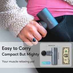 Mini Massagepistool met 4 Siliconen Opzetstukken - Krachtig en Compact voor Spierontspanning — thumbnail 5