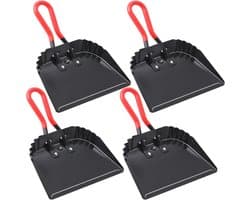 Industriële Zwarte Metalen Stofpannen - 4 Stuks 12 Inch Heavy Duty Reinigingsgereedschap