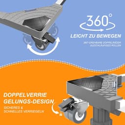 Verstelbaar Wasmachine-onderstel met Wielen en Trillingsreductie - Ondersteuning tot 300 kg — thumbnail 3