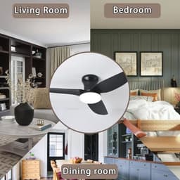 Dimbare Plafondlamp met Ventilator - Moderne LED Lamp met Afstandsbediening voor Woonkamer en Slaapkamer — thumbnail 1